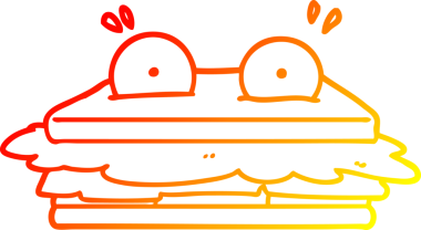 Bir insan tarafından çizilmiş bir sandviç karikatürü çizimi.