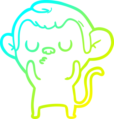 Bir insan tarafından çizilmiş bir çizgi maymun çizimi.