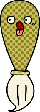 Bir insan tarafından çizilmiş bir boya fırçasının karikatürü.