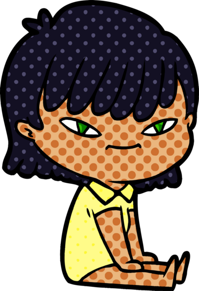 Bir insan tarafından çizilmiş karikatür kadın.