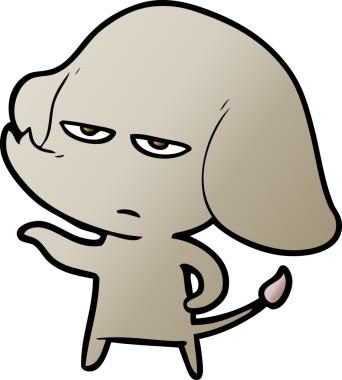 Bir insan tarafından çizilmiş kızgın bir fil.