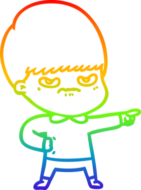 Gökkuşağı gradyan çizgi çizimi Bir insan tarafından çizilmiş bir çizgi film çocuğu