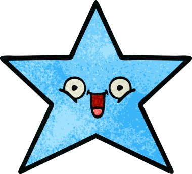 Bir insan tarafından çizilmiş yıldız balığının retro grunge deseni.