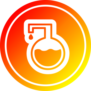 Bir insan tarafından çizilmiş sıcak eğimli dairesel bilim deneyi simgesi