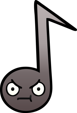 Bir insan tarafından çizilmiş bir notanın gölgelenmiş karikatürü