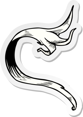 Geleneksel bir el çıkartması. Bir insan tarafından çizilmiş çiçek girdabı.