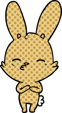 Bir insan tarafından çizilmiş meraklı tavşan çizgi filmi.