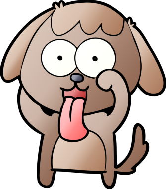 Bir insan tarafından çizilmiş şirin bir çizgi film köpeği.