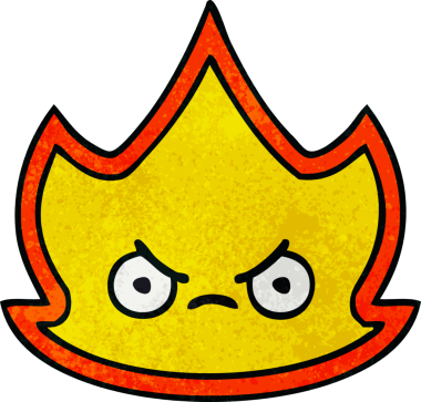 Bir insan tarafından çizilmiş ateş alevinin retro grunge dokusu