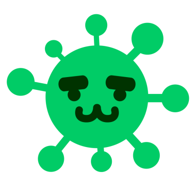 Bir insan tarafından çizilmiş kaş virüsü olan sevimli bir hayvan.