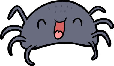 Bir insan tarafından çizilmiş cadılar bayramı örümceği çizgi filmi.