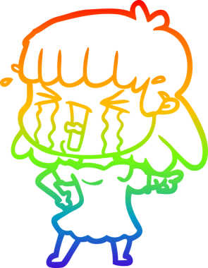 gökkuşağı gradyan çizimi bir insan tarafından çizilmiş bir karikatür kadın