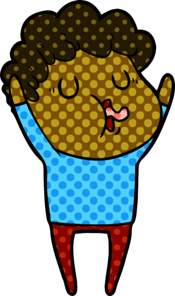 Bir insan tarafından çizilmiş çizgi film şarkıcısı.