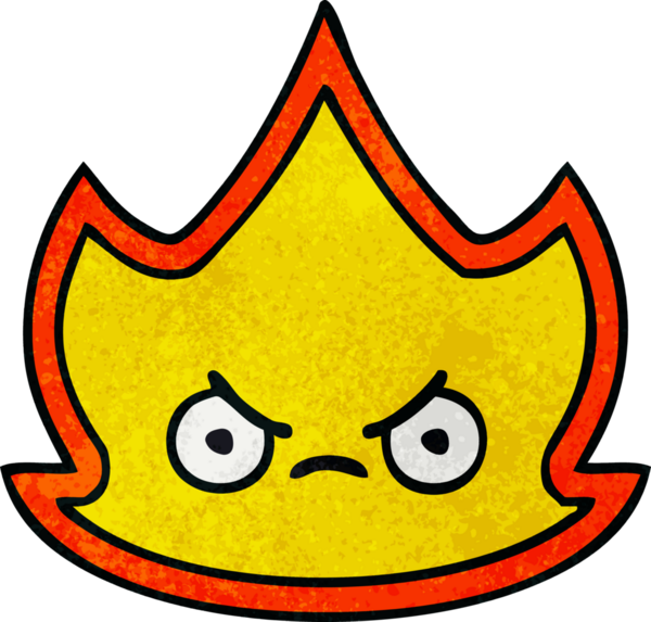 Bir insan tarafından çizilmiş ateş alevinin retro grunge dokusu