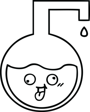 Bir insan tarafından çizilmiş bir bilim deneyinin çizgi çizimi