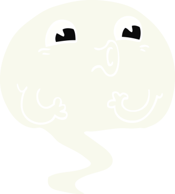 Bir insan tarafından çizilmiş ürkütücü karikatür hayaleti.