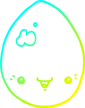 Bir insan tarafından çizilmiş bir karikatür yumurtasının soğuk gradyan çizimi