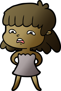 Bir insan tarafından çizilmiş endişeli bir karikatür.