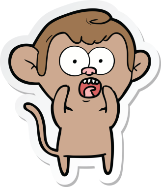 Bir insan tarafından çizilmiş bir karikatür çıkartması.