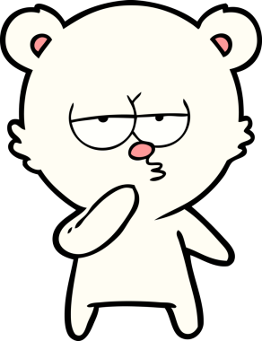 Bir insan tarafından çizilmiş sıkılan kutup ayısı çizgi filmi.