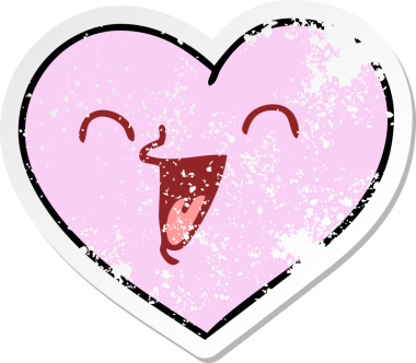 Bir insan tarafından çizilmiş garip bir el yazısı çizilmiş mutlu bir kalp.