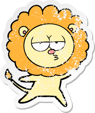 Bir insan tarafından çizilmiş sıkıntılı bir çizgi film çıkartması.