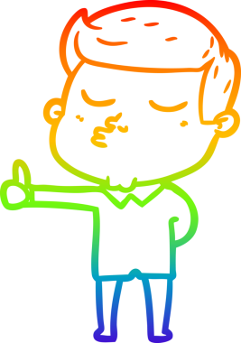 Gökkuşağı gradyan çizgi çizimi Bir insan tarafından çizilen çizgi film modeli adam