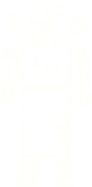 Bir insan tarafından çizilen robot tebeşiri.