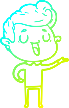 Bir insan tarafından çizilmiş mutlu bir çizgi film karakteri çizimi.