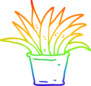 gökkuşağı gradyan çizgi çizimi bir insan tarafından çizilmiş bir karikatür ev bitkisi