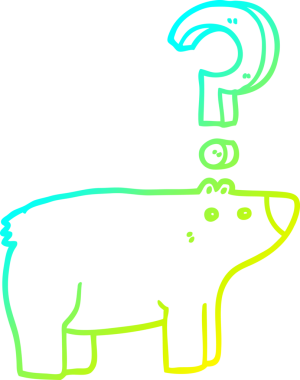 Bir insan tarafından çizilmiş kafası karışmış bir ayının soğuk çizgi çizimi.