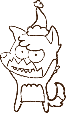 Bir insan tarafından çizilen Noel Kurdu Kömürü