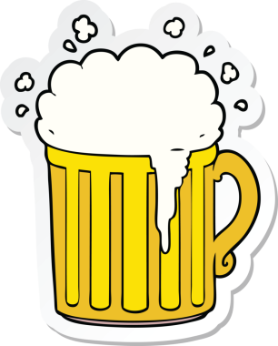 Bir insan tarafından çizilmiş bira bardağının çıkartması.