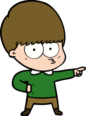 Sinirli çizgi film çocuğu bir insan tarafından çizilmiş.