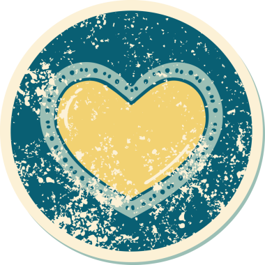 Bir insan tarafından çizilmiş bir kalbin sembolik dövmesi.