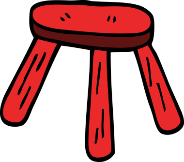 karikatür bir insan tarafından çizilmiş alçak tabure