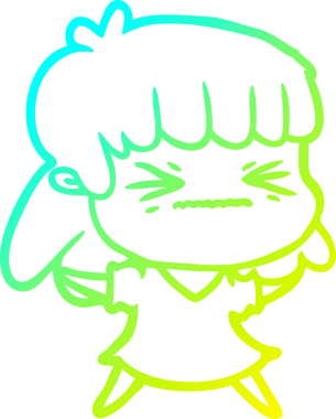 Bir insan tarafından çizilmiş bir karikatür kadın çizimi.