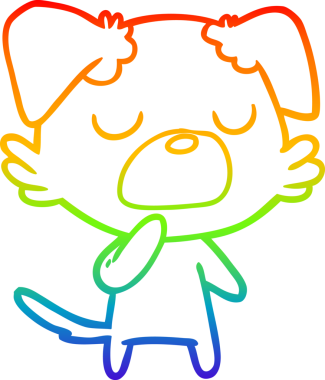 gökkuşağı gradyan çizimi bir insan tarafından çizilmiş bir çizgi köpek