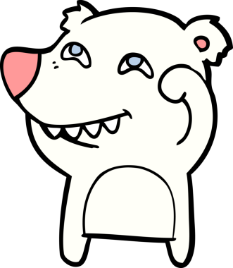 Bir insan tarafından çizilmiş kutup ayısı karikatürü