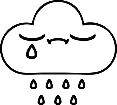 Bir insan tarafından çizilmiş fırtına yağmuru bulutu çizimi