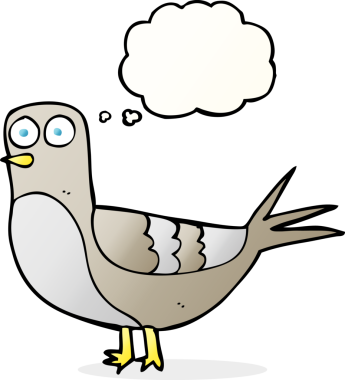 Bir insan tarafından çizilmiş serbest çizim balon güvercin.