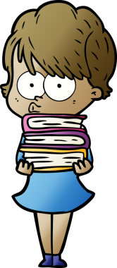 Bir insan tarafından çizilmiş karikatür kadın.