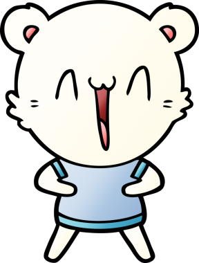 Bir insan tarafından çizilmiş mutlu kutup ayısı karikatürü