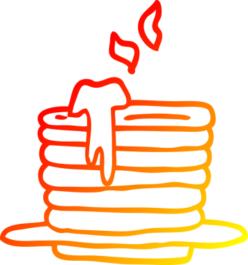 Bir insan tarafından çizilen krep yığınının sıcak gradyan çizgisi