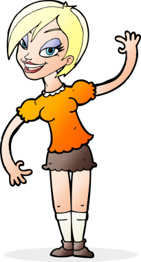 Çizgi filmdeki kız bir insan tarafından çizilmiş.