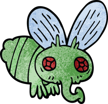 Bir insan tarafından çizilmiş bir sinek karalaması.