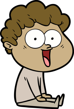 Bir insan tarafından çizilmiş mutlu bir adam.