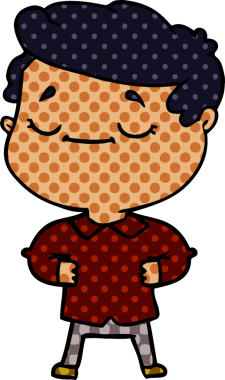 Bir insan tarafından çizilmiş gururlu bir adam.