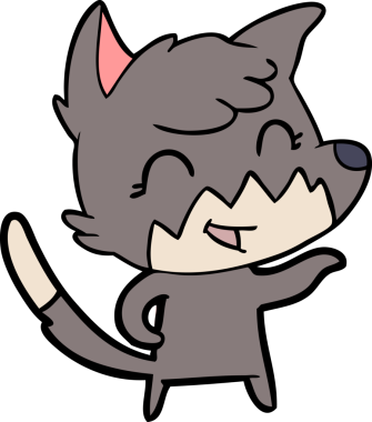 Bir insan tarafından çizilmiş mutlu çizgi film tilkisi.