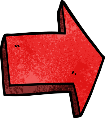 Bir insan tarafından çizilmiş karalama işaretli ok